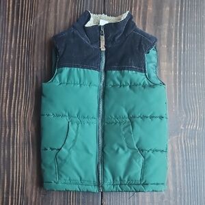 Carter's Green and Cream Puffer Vest